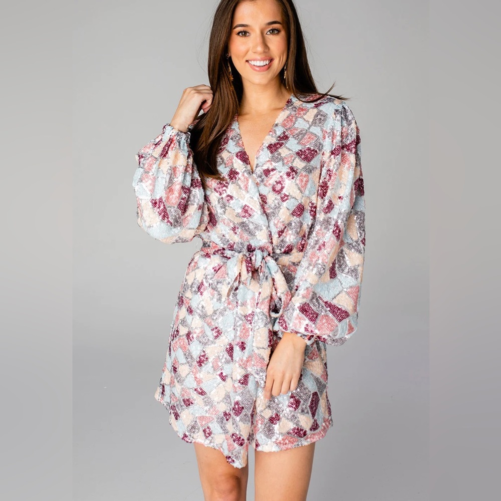 Buddy Love sequin dress, multi color, size: S